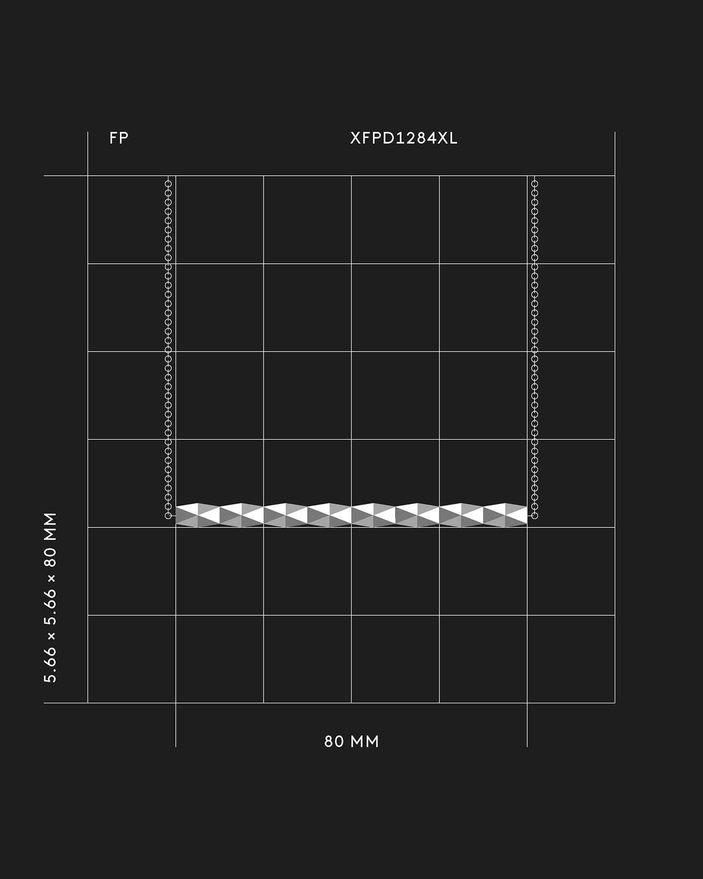 Minimalistischer und grafischer Anhänger XFPD1284XL mit 128 Facetten in der Größe XL — nachhaltiger Schmuck von Fine Principles, inspiriert von Falttechniken.