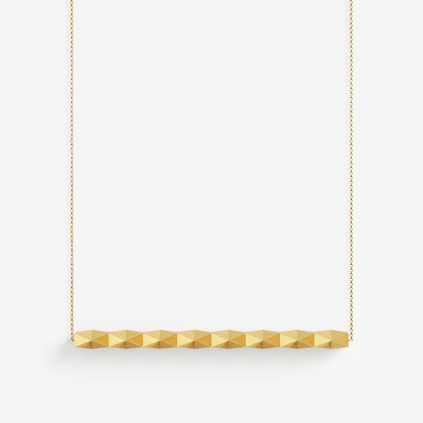 Aus der Serie XF von Fine Principles: Anhänger XFP1284XL mit 128 minimalistischen Facetten — nachhaltig produziert aus recyceltem Gold.