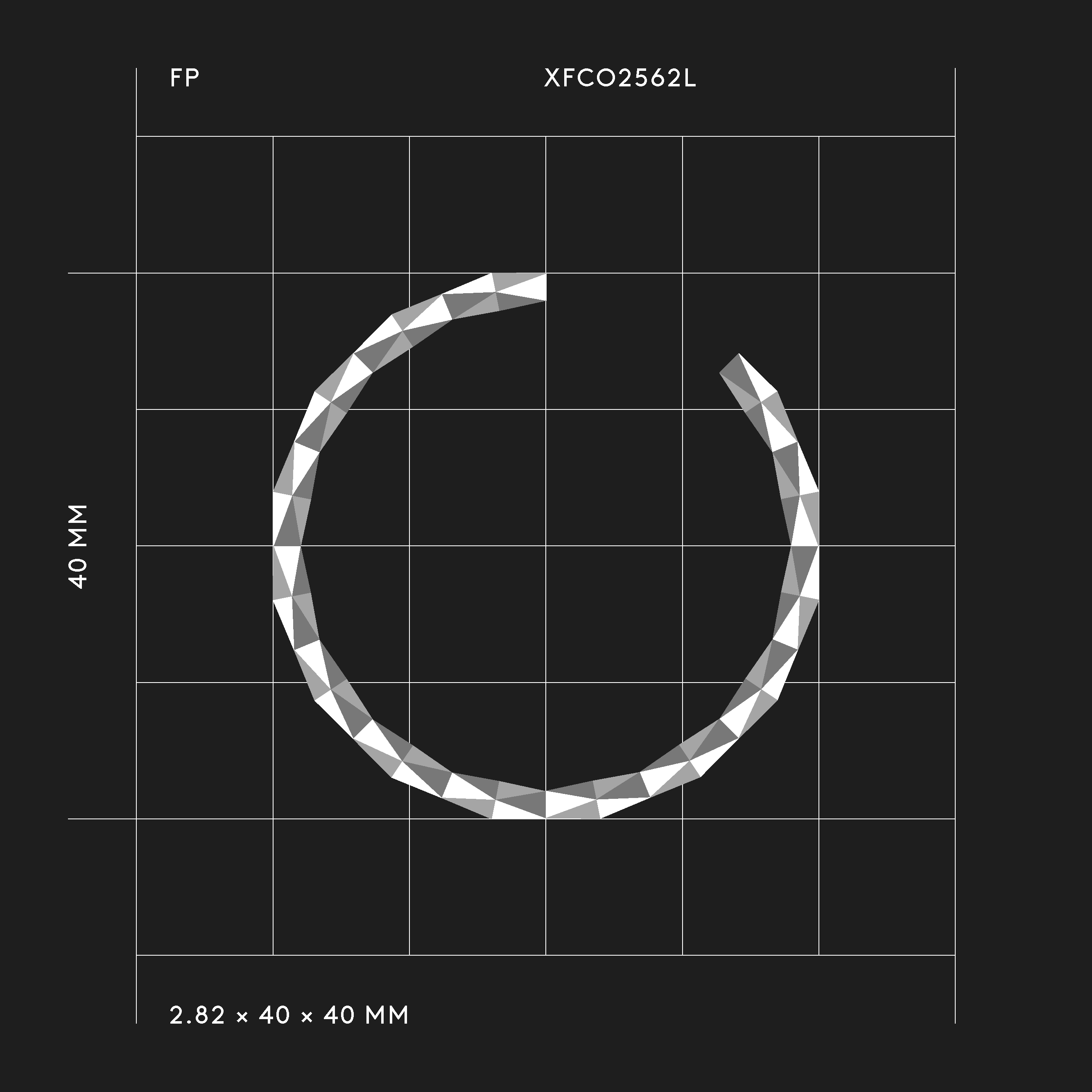 Grafische Kreole XFCO2562L mit 256 Facetten — modernes Design von Fine Principles, gefertigt aus recyceltem Silber oder Gold.