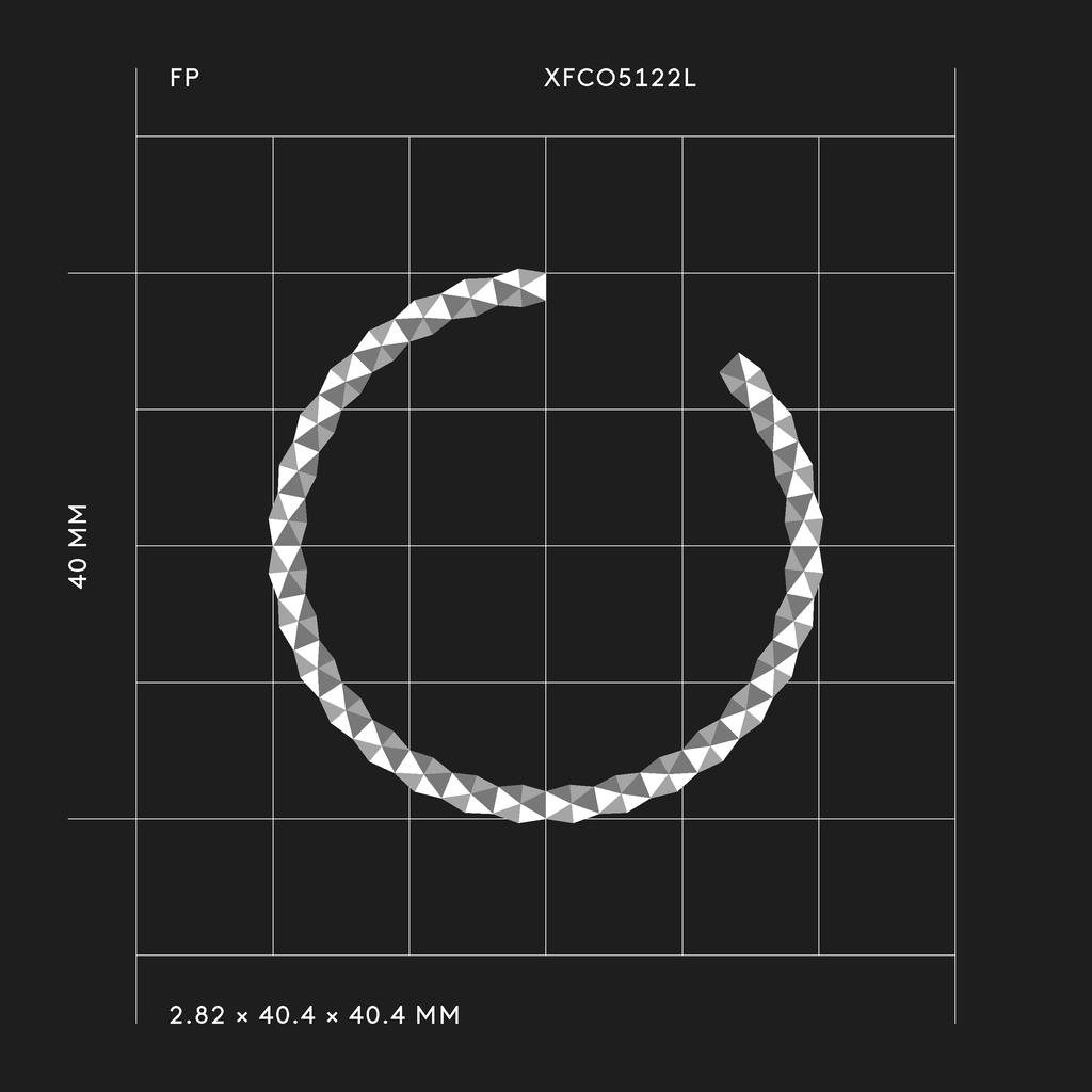 Minimalistische Kreole XFCO5122L mit 512 Facetten von Fine Principles — geometrischer Schmuck, inspiriert von grafischen Strukturen und Faltraster.