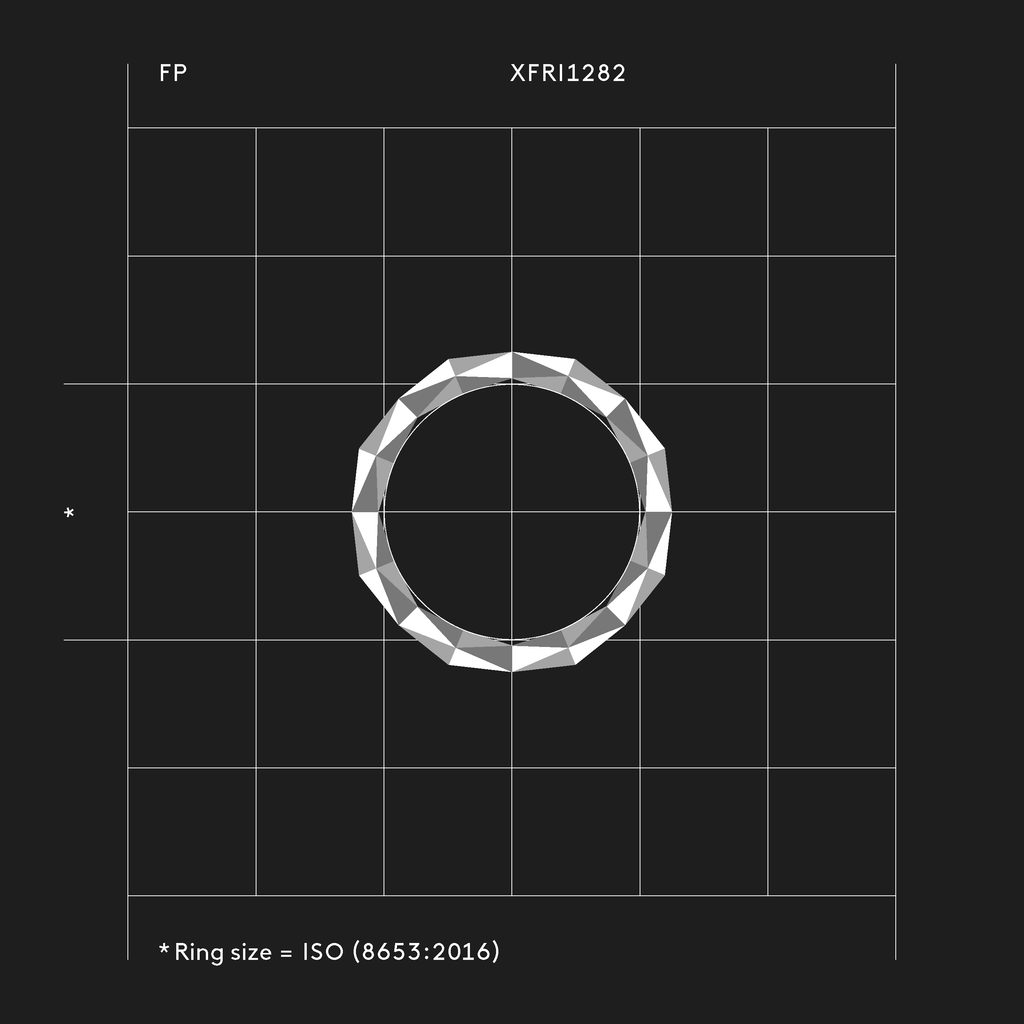 Fein facettierter Ring XFRI1282 mit 128 Facetten — grafisch inspirierter Schmuck von Fine Principles, klar, modern und nachhaltig.