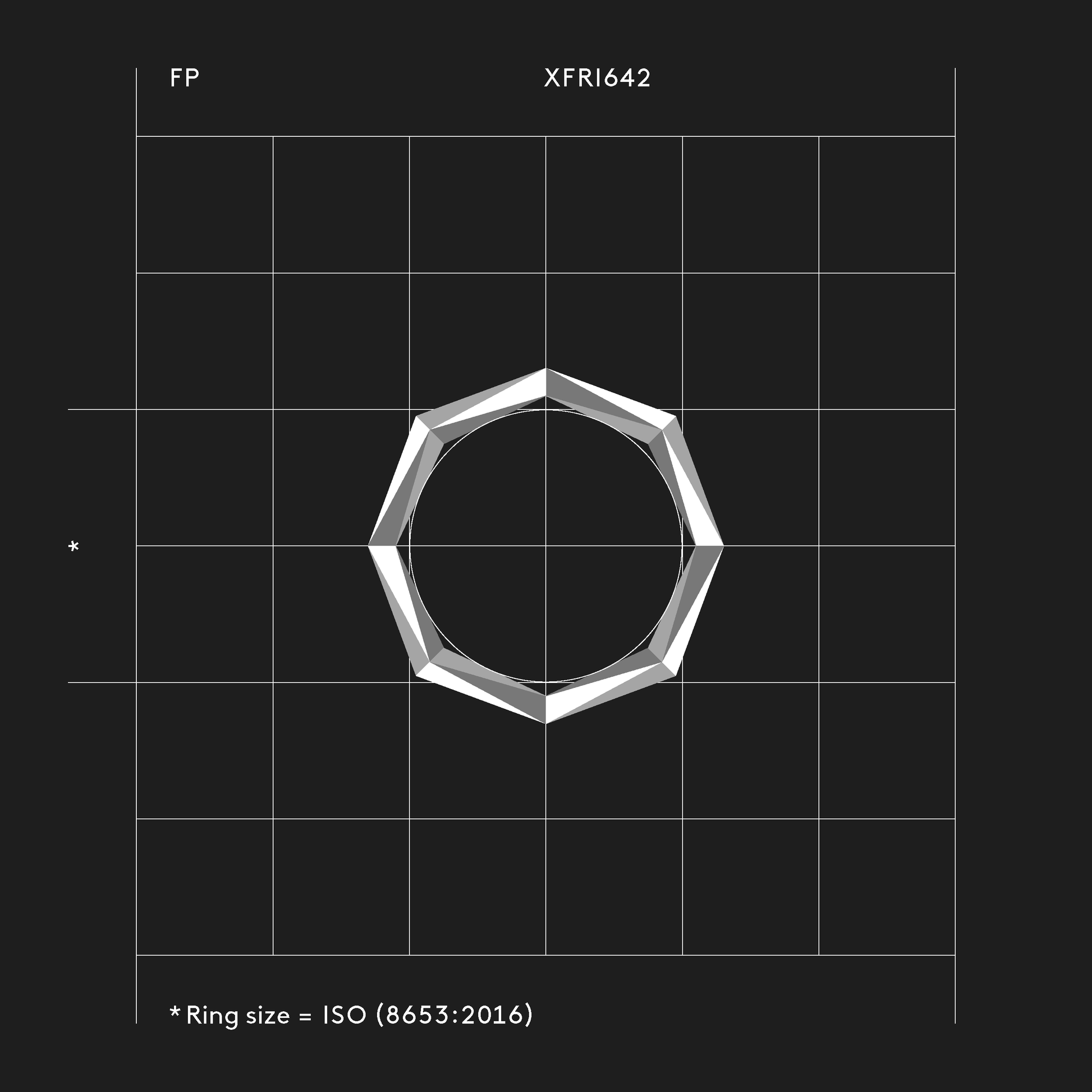 Ein zarter Ring mit Charakter — XFRI642 von Fine Principles vereint grafische Struktur, klare Form und nachhaltige Produktion.