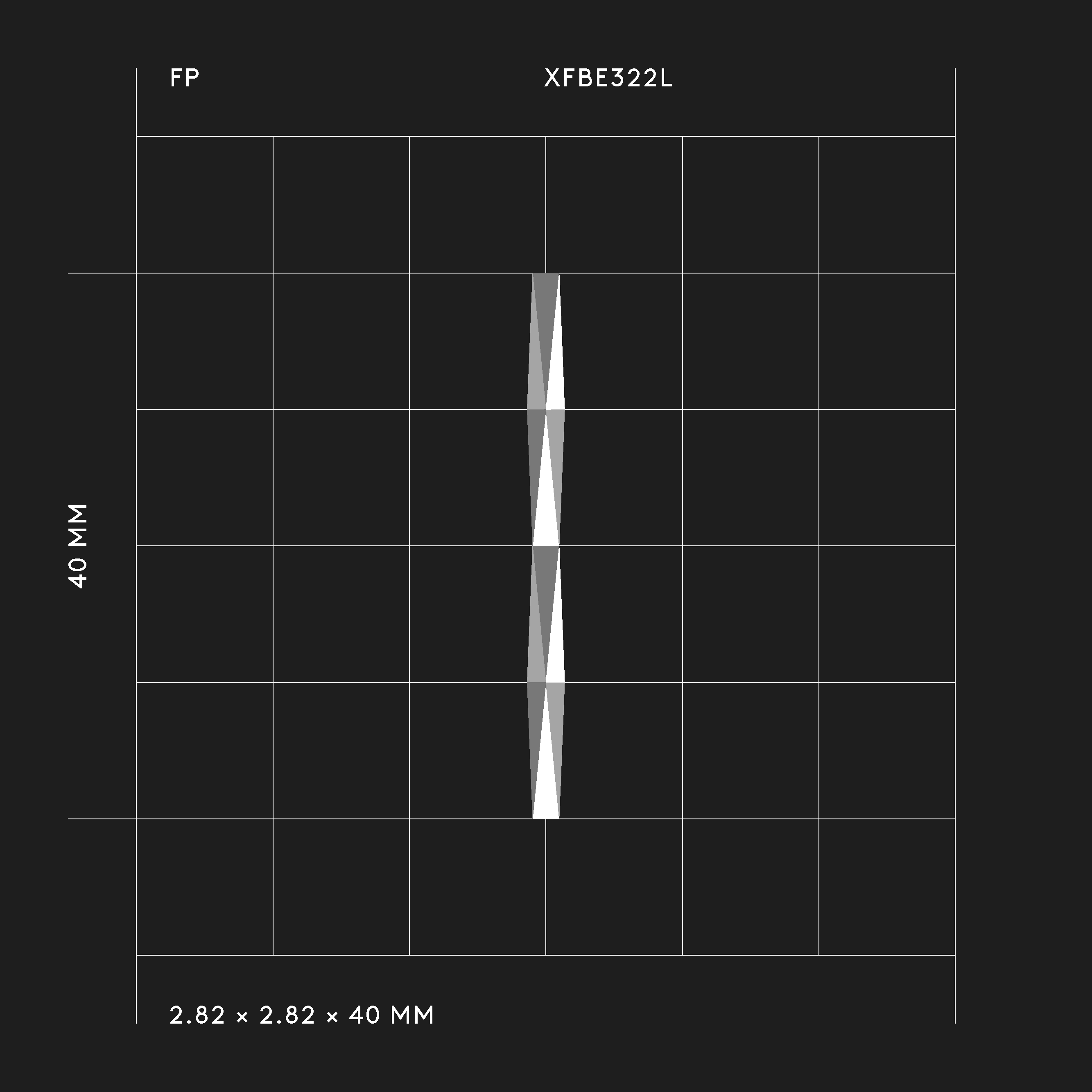 Langer minimalistischer Stabohrring XFBE322L mit 128 Facetten — grafisch inspiriertes Design von Fine Principles, gefertigt aus recycelten Edelmetall.